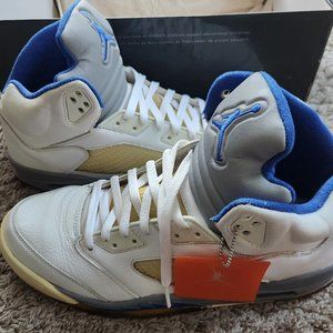 Air Jordan 5 Retro Stealth 2006 Sz. 13 US White/Sport-Royal 136027-142 Box &Card